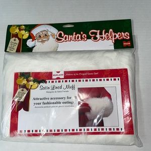HALCO CHRISTMAS LONG HAIR HAND MUFF MRS SANTA COLONIAL COSTUME ACCESSORY AE777